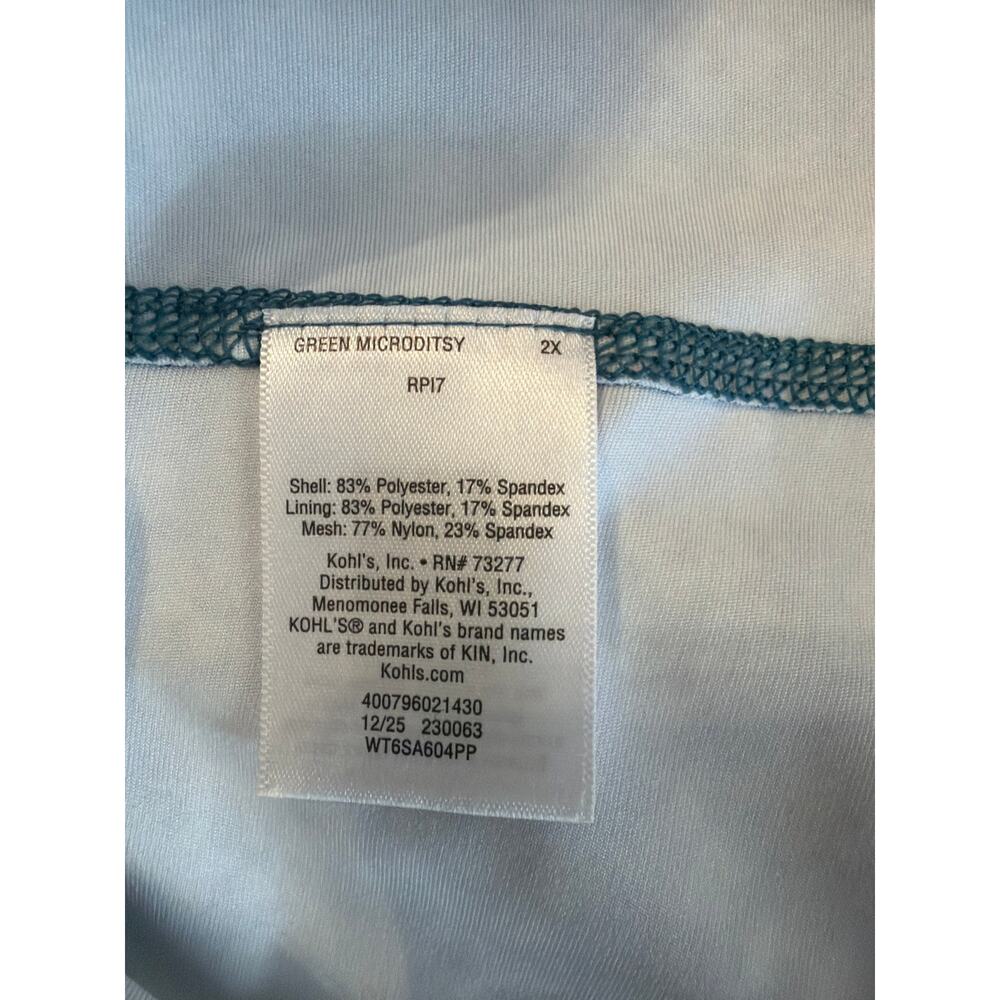 Tek Gear Women's Plus Blue & White Floral Active Tank Dress Bike Shorts Size 2X - Picture 6 of 6